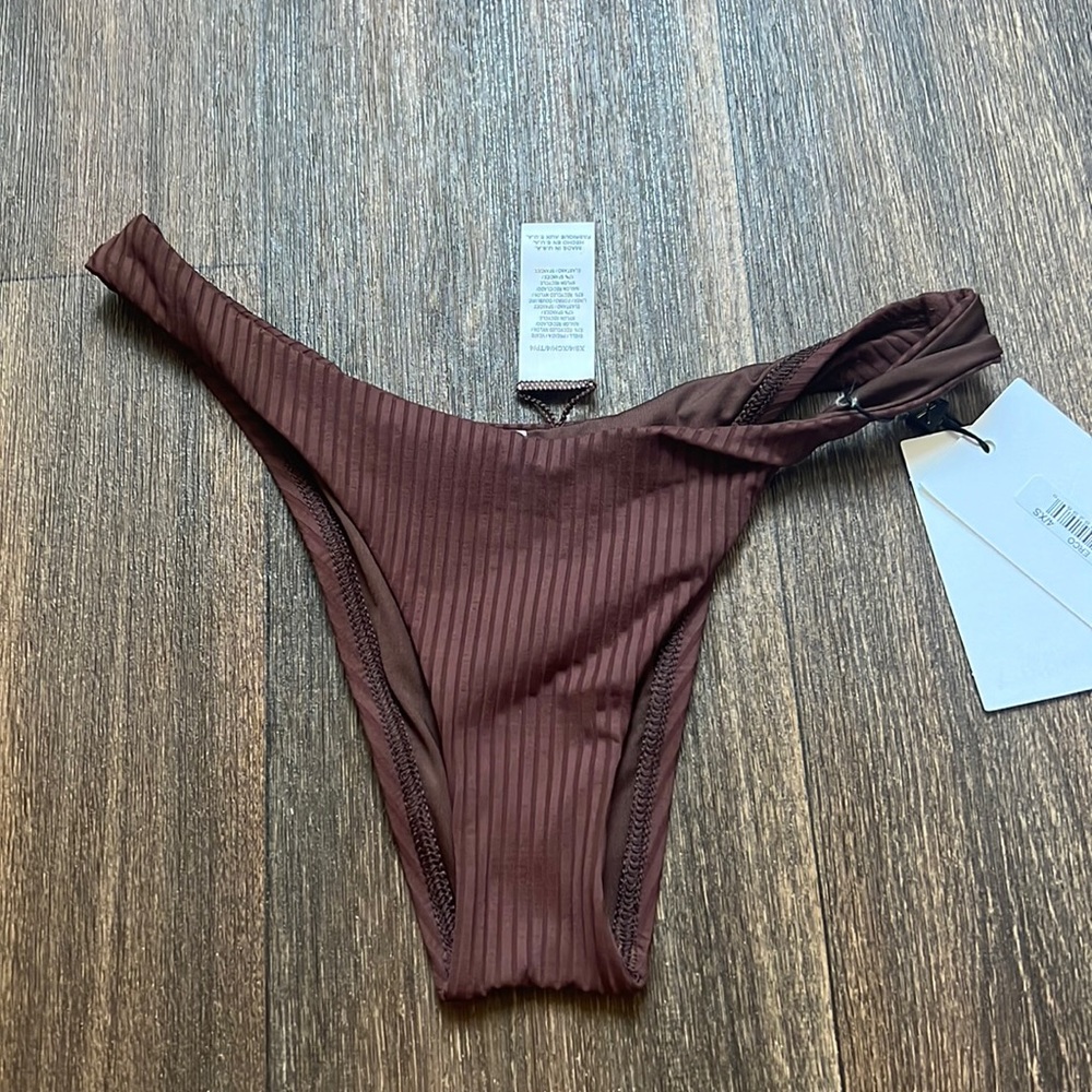 Vitamin A Ribbed Chocolate Brown Bikini Bottom